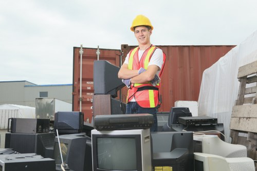 Hazardous waste being safely disposed of