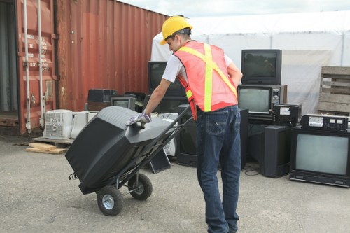 Waste segregation and recycling containers at a clearance site